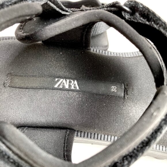 ZARA Chunky Lug Sole Strap Sandals Black EU 38 • fits US 8.5/9 - Picture 5 of 7
